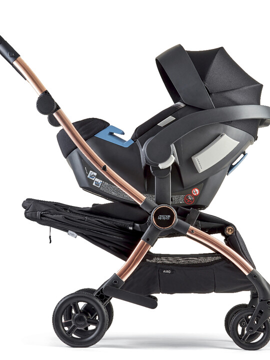 Airo 7 Piece Black Essentials Bundle with Black Aton Car Seat- Black with Rose Gold Frame image number 5